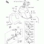 Схема вузла: Паливний бак для Kawasaki KL650 KLR650