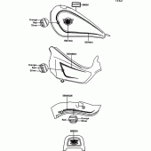 Схема вузла: Decals(red) для Kawasaki EN500 Vulcan 500