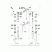 Схема вузла: Вилка передньої осі для Kawasaki KL250 KL250 Super Sherpa