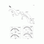 Схема вузла: Fenders(vn1500-n1h/n2h) для Kawasaki VN1500 VN1500 Classic FI