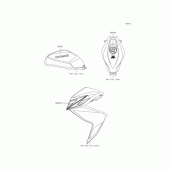 Схема вузла: Наклейки (Білий; CDS) для Kawasaki ER250 Z250