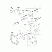 Схема вузла: Заднє гальмо для Kawasaki KX250/ KX252 KX250
