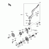 Схема вузла: Механізм кік стартера для Kawasaki KX250/KX252 KX250F