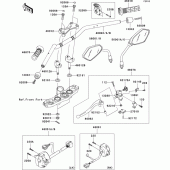 Схема вузла: Кермо & Пульт управління рульовим для Kawasaki ZR1000 Z1000