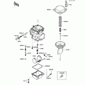 Схема вузла: Комплектуючі карбюратора для Kawasaki ZX600 Ninja 600R