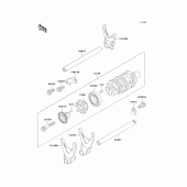 Схема вузла: Gear change drum/shift fork(s) для Kawasaki ZX750 Ninja ZX-7