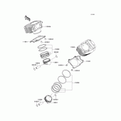 Схема вузла: Циліндр & Поршень для Kawasaki VN900 Vulcan 900 Custom