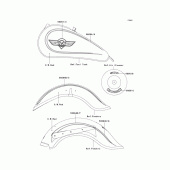 Схема вузла: Decals(cwred)(vn800-b6) для Kawasaki VN800 Vulcan 800 Classic