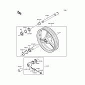 Схема узла: Ступица переднего колеса для Kawasaki ZR400 Zephyr X