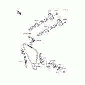 Схема вузла: Розподільний вал & Ланцюг ГРМ & Натягувач для Kawasaki ZR750 ZR-7S
