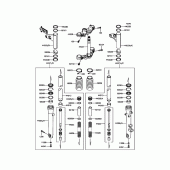 Схема вузла: Вилка передньої осі для Kawasaki EJ800 W800
