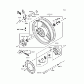 Схема вузла: Заднє колесо & Привідний ланцюг для Kawasaki ZR400 Zephyr X