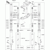 Схема вузла: Вилка передньої осі для Kawasaki ZX600 ZZ-R600