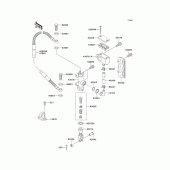 Схема вузла: Задній гальмівний циліндр для Kawasaki KLX300R