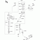 Схема узла: Задний тормозной цилиндр для Kawasaki ZR1100 ZRX1100-II