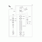 Схема узла: Амортизатор задний для Kawasaki KX250/ KX252 KX250