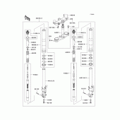 Схема узла: Передняя вилка(b1/b2) для Kawasaki ZX1200 Ninja ZX-12R