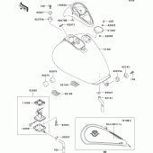 Схема вузла: Паливний бак для Kawasaki VN1500 VN1500 Drifter