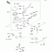 Схема вузла: Передній гальмівний циліндр для Kawasaki VN800 Vulcan 800 Drifter