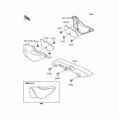 Схема вузла: Задні бічні обтічники & Захист ланцюга для Kawasaki ZR750 Zephyr