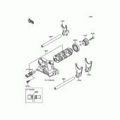Схема вузла: Gear Change Drum/Shift Fork(s) для Kawasaki ZR900 Z900 ABS