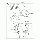 Схема вузла: Аксесуар(Заглушка пасажирського сидіння) для Kawasaki EX650 Ninja 650 ABS