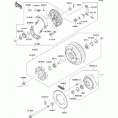 Схема вузла: Ступиця заднього колеса для Kawasaki VN800 Vulcan 800 Classic