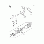 Схема вузла: Gear change drum/shift fork (s) для Kawasaki ZX900 GPZ900R