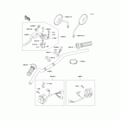 Схема вузла: Кермо & Пульт управління рульовим для Kawasaki EL250 Eliminator 250