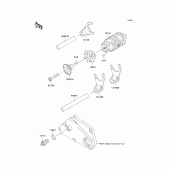 Схема узла: Gear change drum/shift fork(s) для Kawasaki KLX250 KLX250S