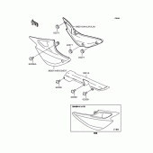 Схема вузла: Задні бічні обтічники & Захист ланцюга для Kawasaki ZR250 Balius-II