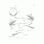 Схема узла: Наклейки (Green; d9f) для Kawasaki KX100
