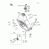 Схема узла: Топливный бак(kl250-d8/d9) для Kawasaki KL250 KLR250