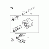 Схема вузла: Ступиця переднього колеса для Kawasaki ZR750 Zephyr