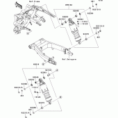 Схема узла: Подвеска/задний амортизатор для Kawasaki VN1700 VN1700 Classic ABS