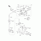 Схема вузла: Передній гальмівний циліндр Kawasaki KX85 KX85-II