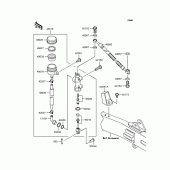 Схема вузла: Задній гальмівний циліндр Kawasaki ZR250 Balius-II