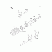 Схема вузла: Gear change drum/shift fork(s) для Kawasaki KX125