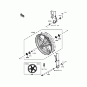 Схема узла: Переднее колесо для Kawasaki BR125 Z125 Pro