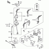 Схема вузла: Ignition switch(1/2) для Kawasaki ZX1000 ZX-10