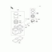 Схема узла: Цилиндр & Поршень для Kawasaki EX500 Ninja 500R