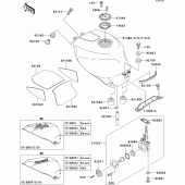 Схема вузла: Паливний бак(1/2)(zx750-p1-p3) для Kawasaki ZX750 Ninja ZX-7R