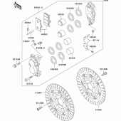 Схема узла: Передний тормоз для Kawasaki ZX1100 ZZ-R1100