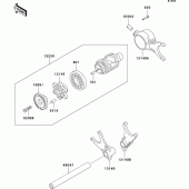 Схема вузла: Gear change drum/shift fork(s) для Kawasaki VN1500 VN1500 Drifter