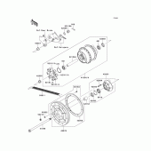 Схема вузла: Ступиця заднього колеса для Kawasaki VN900 VN900 Classic
