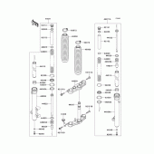 Схема вузла: Вилка передньої осі для Kawasaki KLX140 KLX140