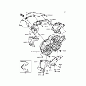 Схема узла: Облицовочные элементы для Kawasaki ZR900 Z900 ABS