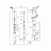 Схема вузла: Вилка передньої осі для Kawasaki ZR400 Zephyr X