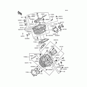 Схема вузла: Головка циліндра для Kawasaki VN400 Vulcan Drifter