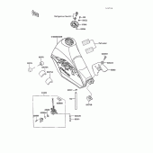 Схема вузла: Паливний бак (KL250-D8/D9) для Kawasaki KL250 KLR250